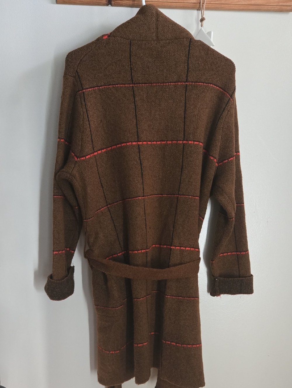 Time and Tru Brown Belted Knit Cardigan With Belt - Picture 6 of 7